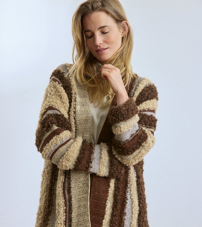 Lana Grossa DWARSGEBREID VEST Orsetto Mouliné, Orsetto & Baco Bamboo