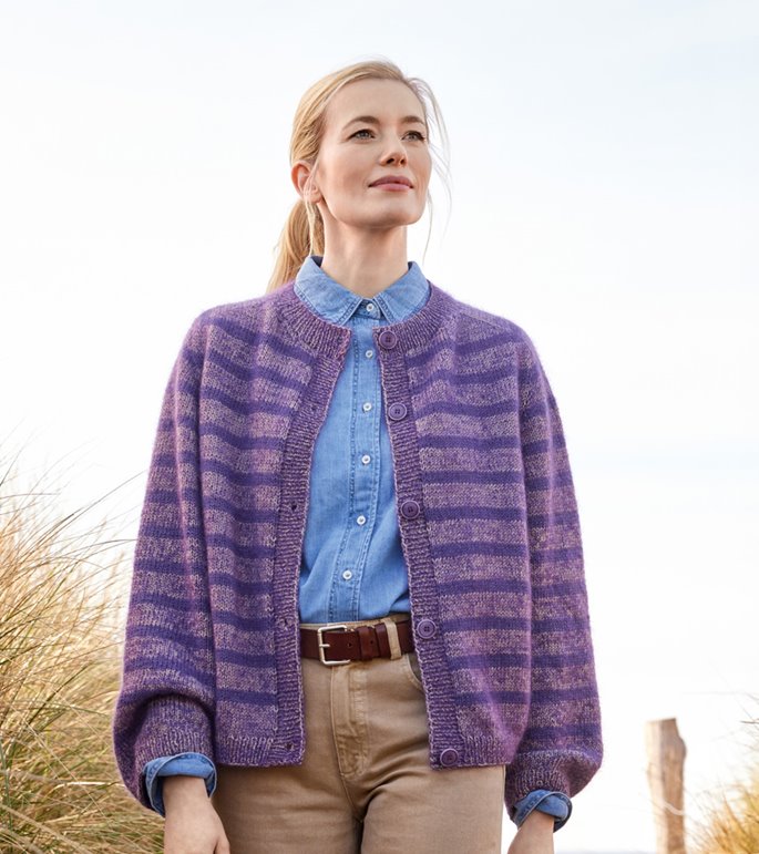 Lana Grossa TOP DOWN GESTREEPT VEST Merino Superiore & Silkhair